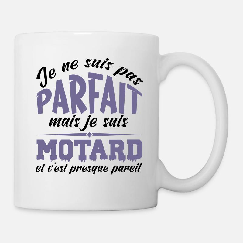 Je ne suis pas parfait mais je suis motard - Mug blanc - blanc