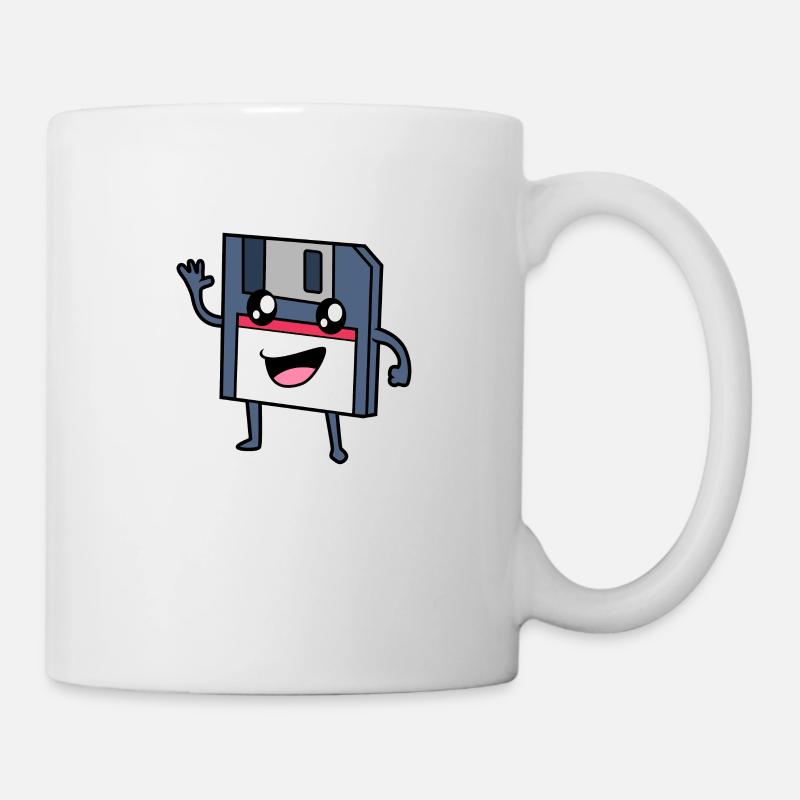 Never forget - Retro Kawaii Diskette - Tasse - Weiß