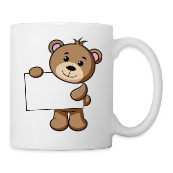 Teddy Schild - Tasse - Weiß - Rechts