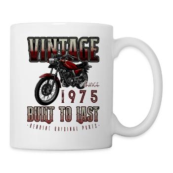 Moto Vintage Motard Moto Anniversaire 1975 - Mug blanc - blanc - Droite
