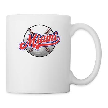 Vintage Miami Baseball Distressed Baseball Funny - Mug - white - Right