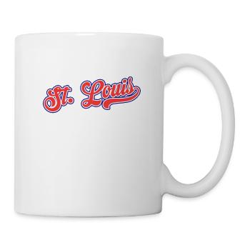 Vintage St. Louis Baseball Distressed Baseball Wortspiel - Tasse - Weiß - Rechts