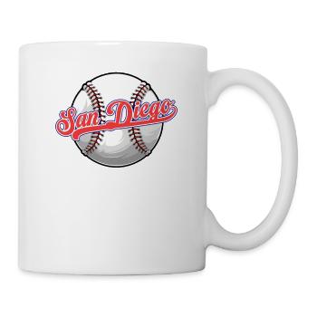 Vintage San Diego Baseball Distressed Baseball Wortspiel - Tasse - Weiß - Rechts