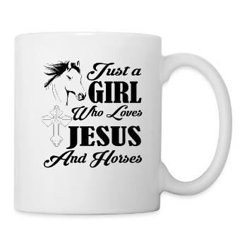 Just A Girl Who Loves Jesus And Horses Pferd - Tasse - Weiß - Rechts