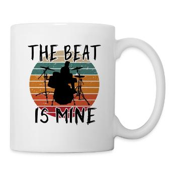 The Beat Is Mine Drumming Drumset Drummer gifts - Mug - white - Right