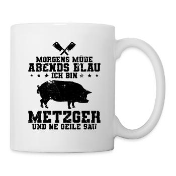 Fleischer Metzger - Tasse - Weiß - Rechts