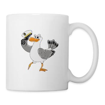 Möwe Ostsee Nordsee Urlaub Bin Da Kann Losgehen - Tasse - Weiß - Rechts