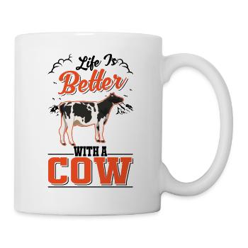 Life is better with a Cow Cattle Breeder Cows Cow - Mug - white - Right