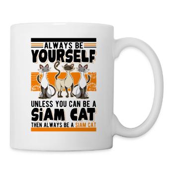 Siamkatze Siam Cat Siamesische Katze - Tasse - Weiß - Rechts