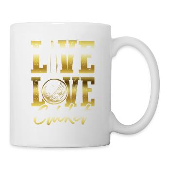 leben liebe cricket - Tasse - Weiß - Rechts