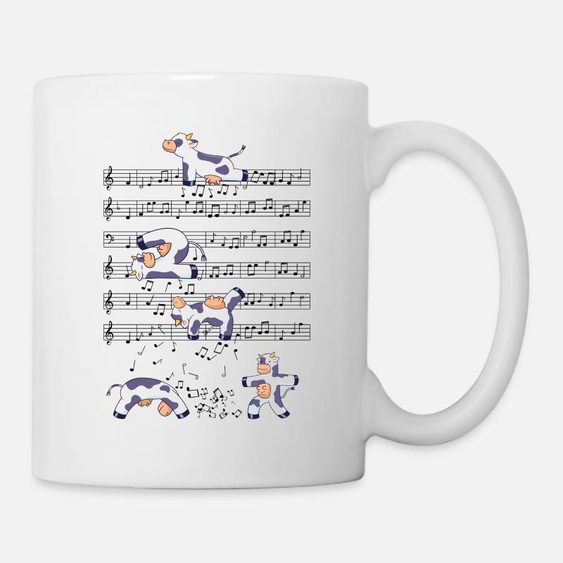 Cow Yoga Music Notes Cadeau - Mug blanc - blanc