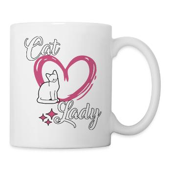 Niedliches Katzen Spruch Outfit Cat Lady Katzen - Tasse - Weiß - Rechts