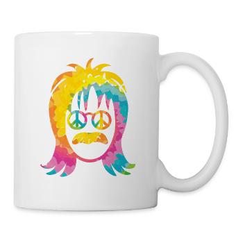 70er Jahre Siebziger 1970er Party Outfit Peace 60s - Tasse - Weiß - Rechts
