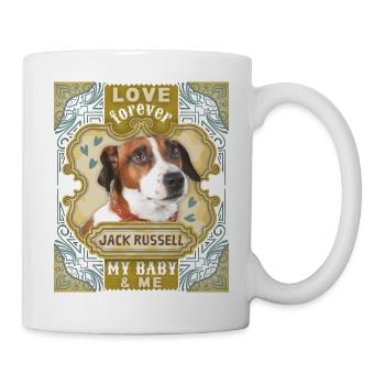 Jack-Russell-Terrier, Hund, Spruch Love-Forever - Tasse - Weiß - Rechts