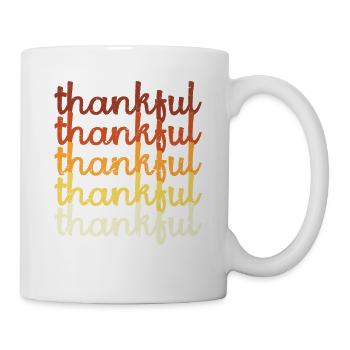 Niedlich Dankbar Retro Vintage Essen Thanksgiving - Tasse - Weiß - Rechts