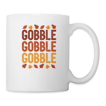 Fun Turkey Gobble Gobble Thanksgiving Dinner - Mug - white - Right