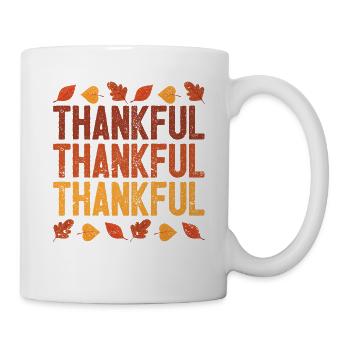 Cute Grateful Retro Vintage Food Thanksgiving - Mug - white - Right