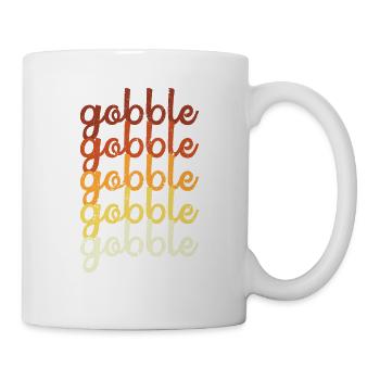 Fun Turkey Gobble Gobble Thanksgiving Dinner - Mug - white - Right