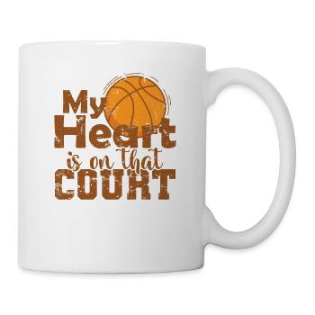 Mon cœur est sur ce court Basketball America - Mug blanc - blanc - Droite
