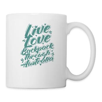 Live Love Backpack through Australia - Mug - white - Right