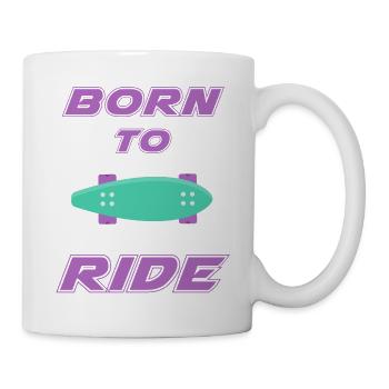 born to ride skateboard skate rider - Mug - white - Right