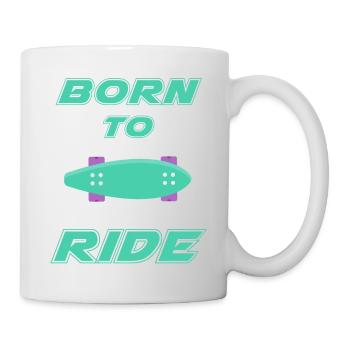 born to ride skateboard skate rider - Mug - white - Right