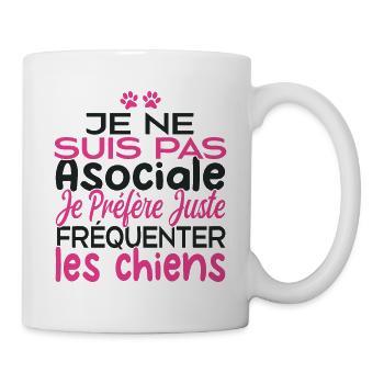 Je préfère juste fréquenter les chiens - Mug blanc - blanc - Droite