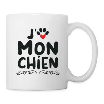 J aime mon chien - Mug blanc - blanc - Droite