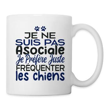 Je préfère juste fréquenter les chiens - Mug blanc - blanc - Droite
