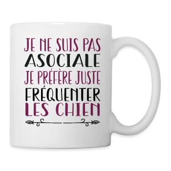 Je préfère juste fréquenter les chiens - Mug blanc - blanc - Droite