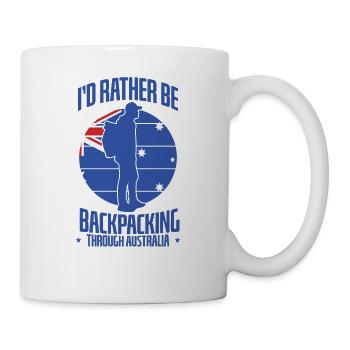 I'd rather be Backpacking through Australia - Mug - white - Right