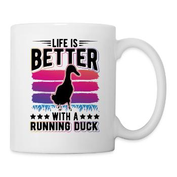 Life is better with a Running Duck Laufente - Mug - white - Right