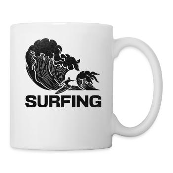 Surf Surfing Water Surfing Surfboard Surfer Wave - Mug - white - Right
