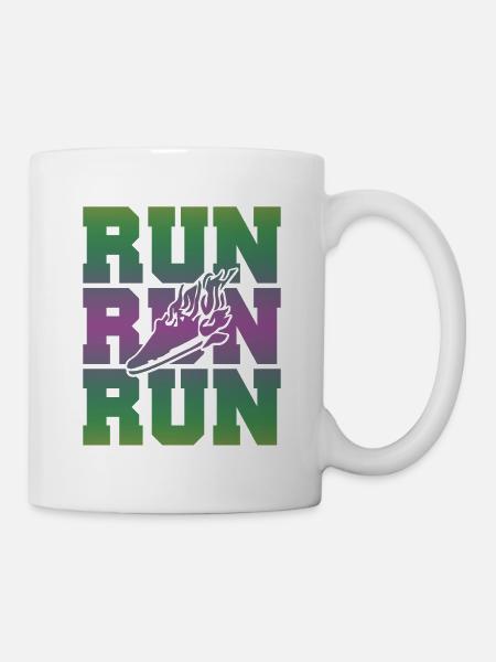 rennen run - Tasse - Weiß