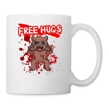 Free Hugs Halloween Sarcasm Scary Creepy Costume - Tasse - Weiß - Rechts