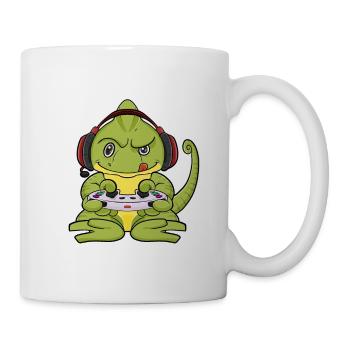 Chameleon With Gaming Controller I Funny Gaming I - Tasse - Weiß - Rechts