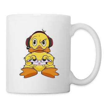 Duck With Gaming Controller I Funny Gaming I Gamer - Tasse - Weiß - Rechts