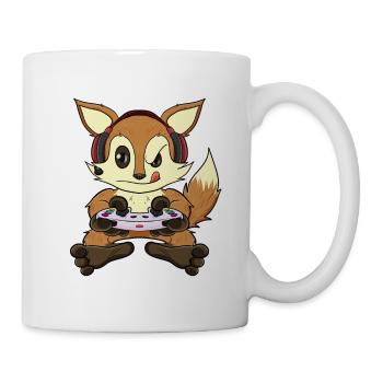 Fox With Gaming Controller I Funny Gaming I Gamer - Tasse - Weiß - Rechts