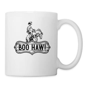 Cowboy Halloween Boo Haw Western Skeleton Rider - Mug - white - Right