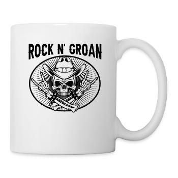 Halloween Cowboy Skeleton Rocker Jupe à main - Mug blanc - blanc - Droite