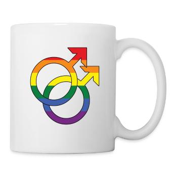 Gay Rainbow Queer LGBTQ Gay Pride CSD - Tasse - Weiß - Rechts