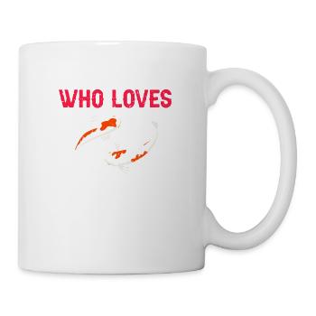 Just A Boy Who Loves Koi Fish Retro T-Shirt - Tasse - Weiß - Rechts