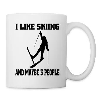 Skifahrer Skilanglauf Wintersport Skifahren Ski - Tasse - Weiß - Rechts