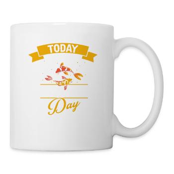 Retro Today Is A Fish Koi Day Awesome T-Shirt - Mug - white - Right
