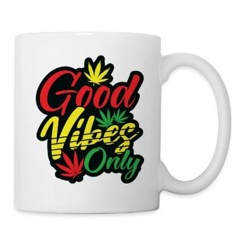 Good Vibes Seulement Rastafari Rasta Jamaïque Reggae - Mug blanc - blanc - Droite