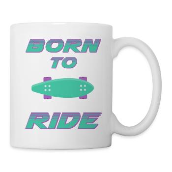born to ride skateboard skate rider - Mug - white - Right