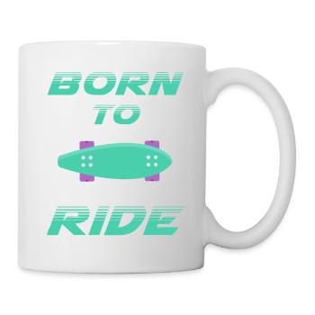 born to ride skateboard skate rider - Mug - white - Right