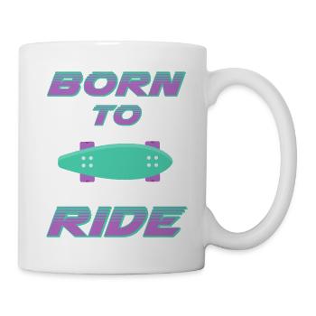 born to ride skateboard skate rider - Mug - white - Right