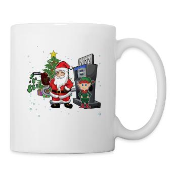 Noël 2022 Prix élevés de l’essence, drôle de mème du Père Noël - Mug blanc - blanc - Droite