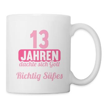 Vor 13 Jahren dachte Gott mach Gutes 13 Geburtstag - Tasse - Weiß - Rechts